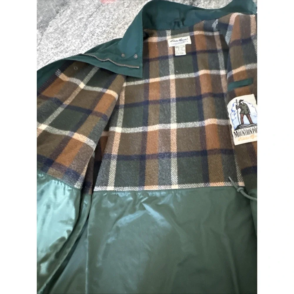 Eddie Bauer Men's Vintage Wool Flannel Lined Mountain Parka Green Large‎ Nice
